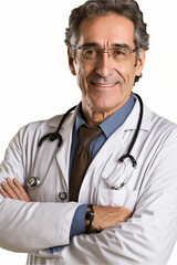 Fototapeta premium Portrait of a beautiful doctor in front of a screen (AI Generated)