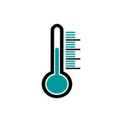 Thermometer vector icon. Turquoise color.