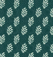 Fototapete Ajrakh Pattern and block print Pattern, batik print, ikat Background digital printing textile pattern © Dhaval