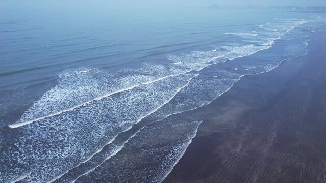 Aerial footage of Harnai beach at Dapoli, located 200 kms from Pune on the West Coast of Maharashtra India.