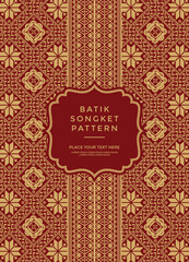 Vector traditional ethnic batik songket pattern motif traditional for textile