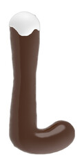 Letter L uppercase chocolate font with cream on top