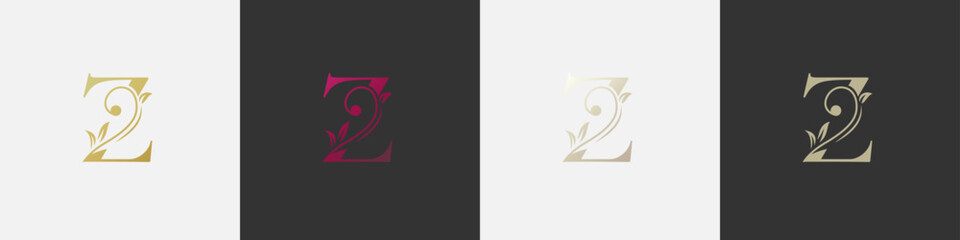 letter z beauty logo with flourish ornament