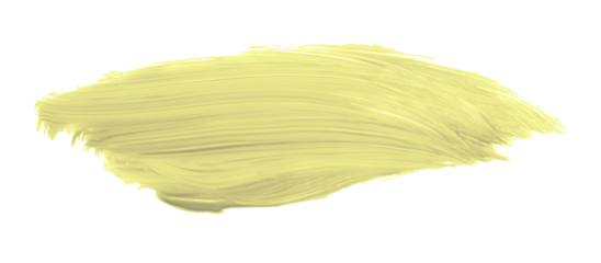 Pale yellow brush isolated on transparent background. Yellow brush.