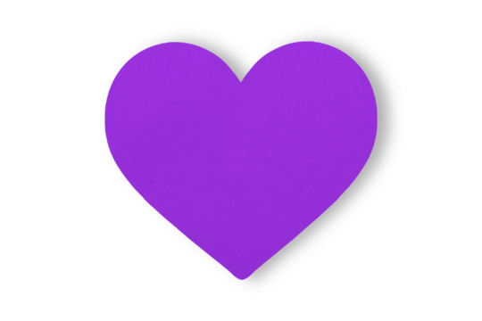 The purple paper is cut into heart shapes isolated on a transparent background. valentine's day festival