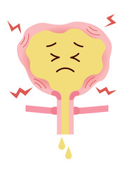 尿が我慢できない頻尿の膀胱のイラスト