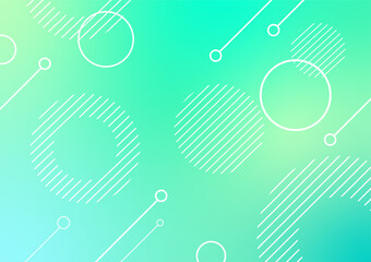 Green Gradient technology cyber circle line background