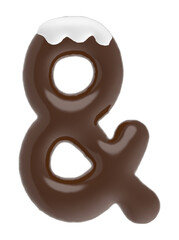 ampersand symbol chocolate font with cream on top