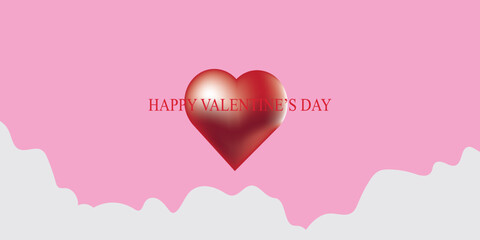 Valentine's Day composition with hearts. Vector illustration for website, posters, ads on white background.