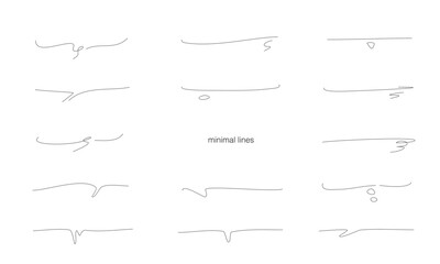 ミニマルな手書きの装飾線セット/ふきだし/見出し/タイトル