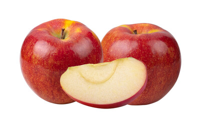 red apple isolated on transparent png.
