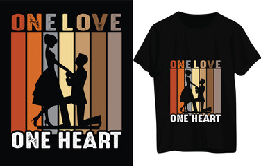 ONE LOVE ONE HEART T- SHIRT DESIGN