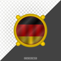 Obraz premium 3d germany nation country flag with border circle shield gold