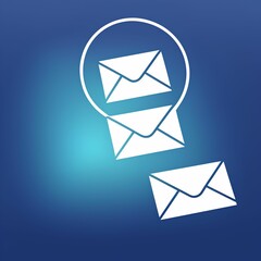 Des icônes de mail avec un arrière-plan en dégradé bleu