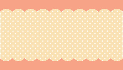 淡いオレンジ色の花柄もこもこフレーム素材　16：9　Fluffy Floral