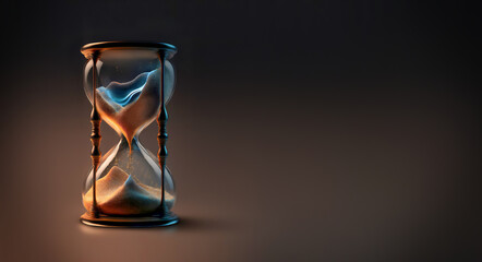Hourglass with Glowing Sand - obrazy, fototapety, plakaty