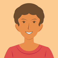 Portrait of a young African man. Avatar of a happy man. Flat vector illustration