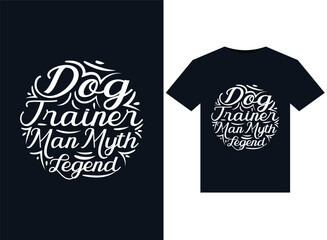 Dog Trainer Man Myth Legend illustrations for print-ready T-Shirts design