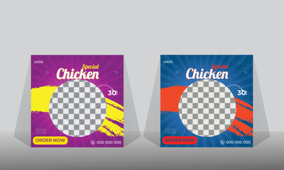 Restaurant Food Social Media Post promotion template Vector, Perfect For Promotion Social Media and web.