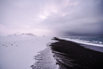 snowy iceland on with different views