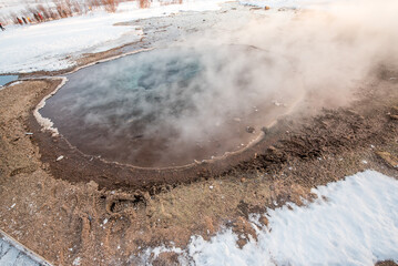 Geysir and natural parks in Iceland island