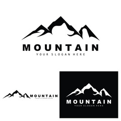 Mountain Logo Design, Vector Place For Nature Lovers Hiker