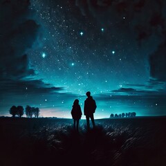 couple in the night Generative AI