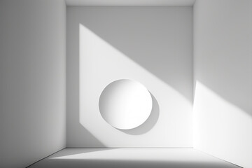 Abstract geometric background. Minimalistic black and white background for business presentation. Light and shadow concept. Modern surface texture. Post-processed digital AI art