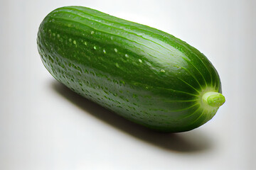 Delicious One natural Cucumbers with white background