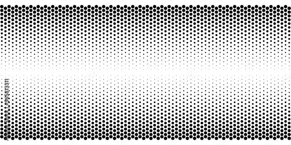 Wall mural dotted gradient halftone background. horizontal seamless dotted pattern in pop art style. abstract m