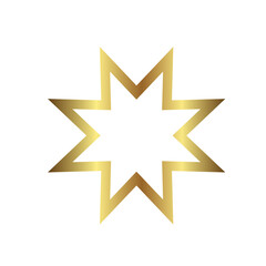 golden stars icon, symbol, abstract star shapes vector design, premium star used in templates of different shapes stars design