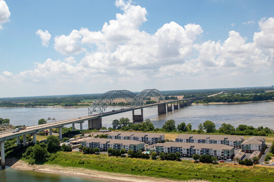 Hernando De Soto Bridge Over The Mississippi River In Arkansas And Tennessee