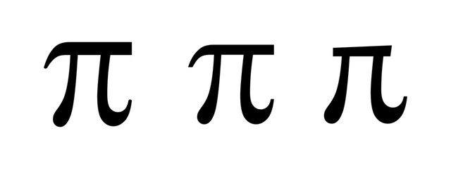 pi mathematics symbol icon vector on white background - obrazy, fototapety, plakaty