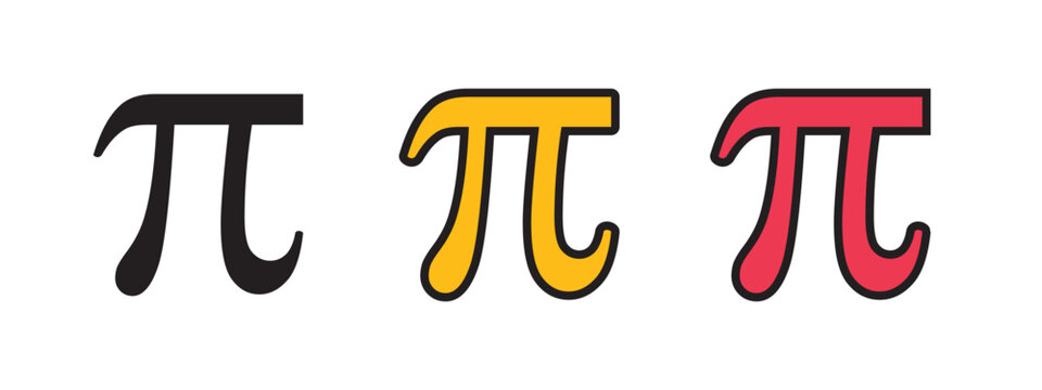 pi mathematics symbol icon vector on white background