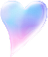 Dreamy holographic dreamy color heart shape isolated 3d glossy