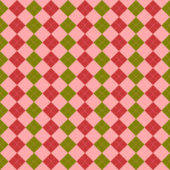 red and green seamless geometric pattern with argyle background