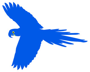 Flying Macaw Bird Silhouette for Logo, Pictogram, Art Illustration, Website or Graphic Design Element. Format PNG