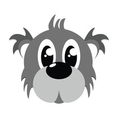 face cute dog illustration