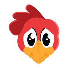 face cute rooster  illustration