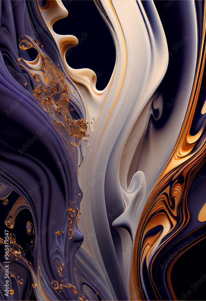 Poster abstract fractal background with gold