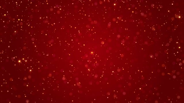 Looping golden award ceremony red background with glittering particles