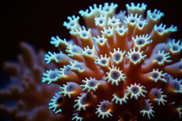 Naklejka na ściany i meble sea coral macro shot, generative ai composite