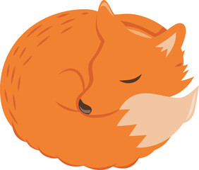 Cartoon Sleeping Fox