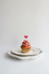 Pink Cup Cake for valentine's Day