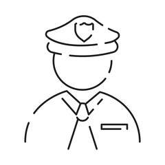 Police line icon. Law and Judgement line icons. Justice, Court of law and Government vector linear icon. Police officer