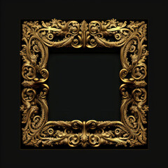 A golden fram with black background