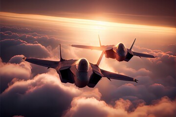 Air force fighter jet plane in full flight.Generative AI - obrazy, fototapety, plakaty