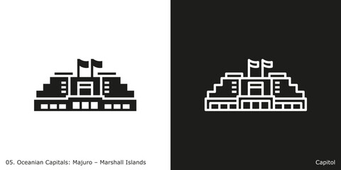 Obraz premium Capitol Icon. Landmark building of Majuro, the capital city of Marshall Islands 