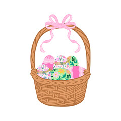 Cute Easter Eggs In The Basket