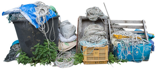 Isolated PNG cutout of trash on a transparent background, ideal for photobashing, matte-painting,...